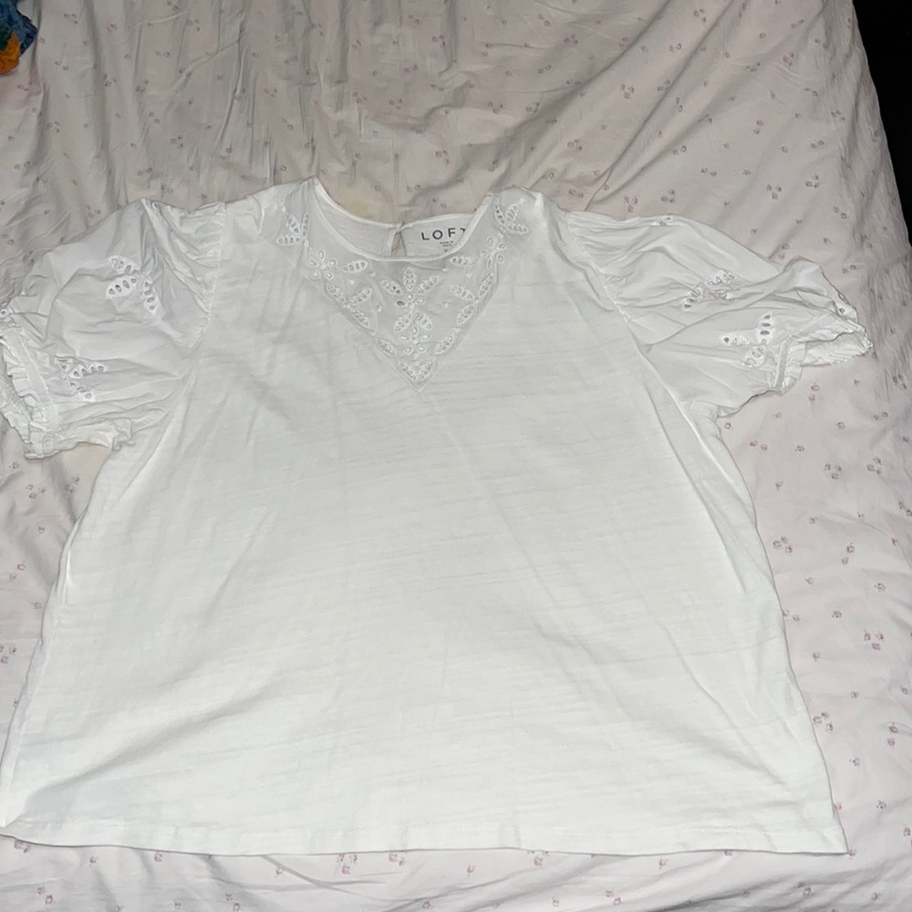 Loft Top. Amazing With Puff Sleeves. Worn One Time.